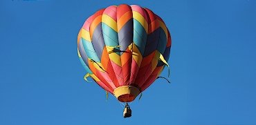 Colorful hot air flying balloon